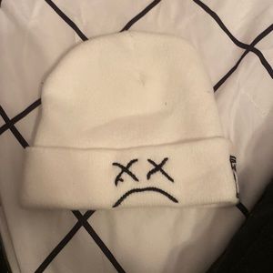 Black and white beanie